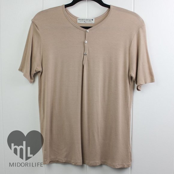 PROJECT SOCIAL T LOS ANGELES Short Sleeve Henley - Picture 2 of 7